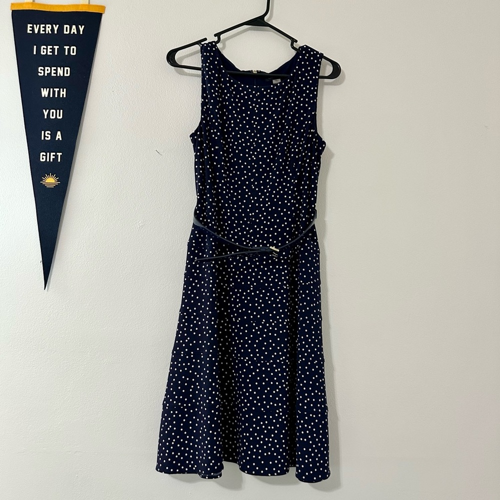 Navy and White Polka Dot Tommy Hilfiger Dress